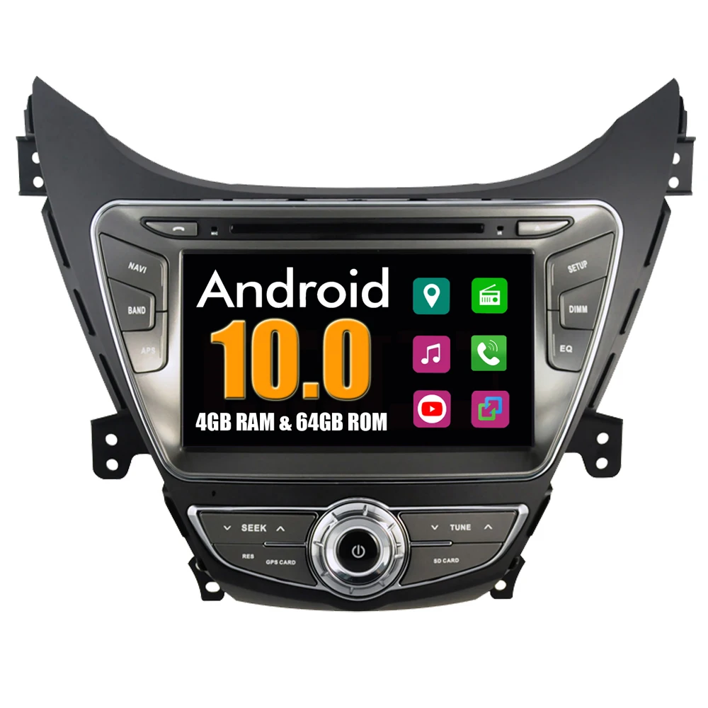Автомобильное Радио Стерео Для Hyundai Elantra Avante i35 2010-2013 Android 10,0 Восьмиядерный Авторадио GPS Навигация Мультимедиа CarPlay Изображение 0