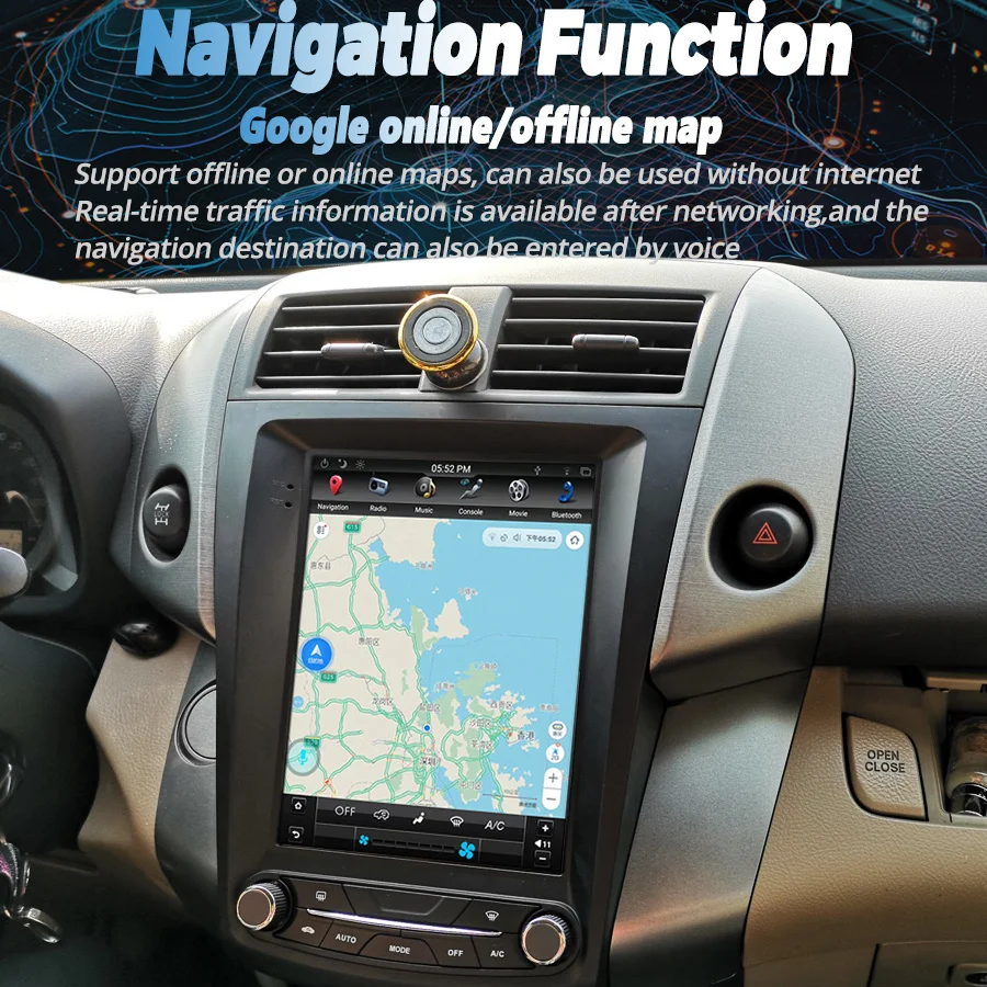 Автомагнитола 256 ГБ с экраном Android Carplay для Toyota RAV4 Rav 4 2005-2013 Мультимедийный видеоплеер Навигация GPS 4G DSP головное устройство Изображение 4