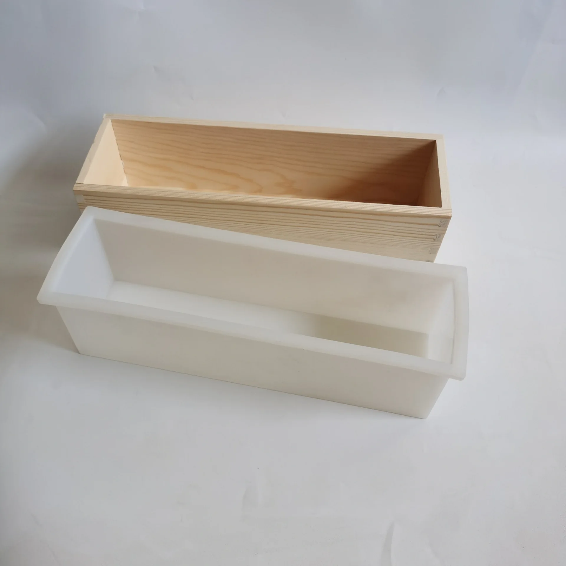Прямоугольный гибкий инструмент для мыловарения, Силиконовая форма, Деревянный ящик для хранения 