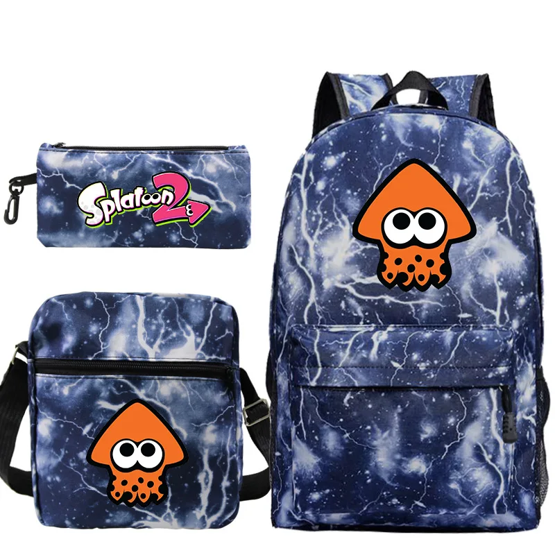Милый рюкзак Splatoon для мальчиков и девочек, школьная сумка для подростков, Дорожная сумка Mochila, 3 шт./компл. для студентов (сумка для книг + сумка для шоудера + сумка для ручек) Изображение 5