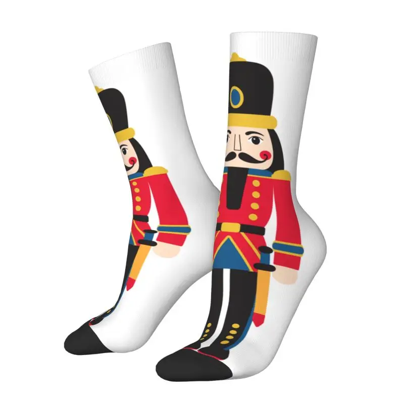Носки для куклы Щелкунчика с классным принтом для мужчин и женщин Эластичные Летние Осенне Зимние носки с мультяшным Рождественским солдатиком Изображение 1