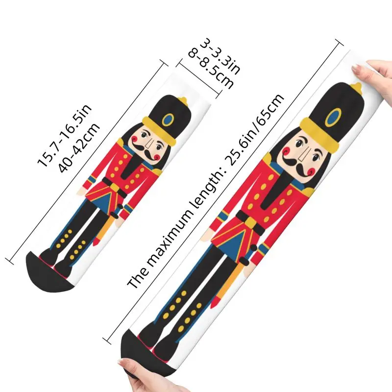 Носки для куклы Щелкунчика с классным принтом для мужчин и женщин Эластичные Летние Осенне Зимние носки с мультяшным Рождественским солдатиком Изображение 2