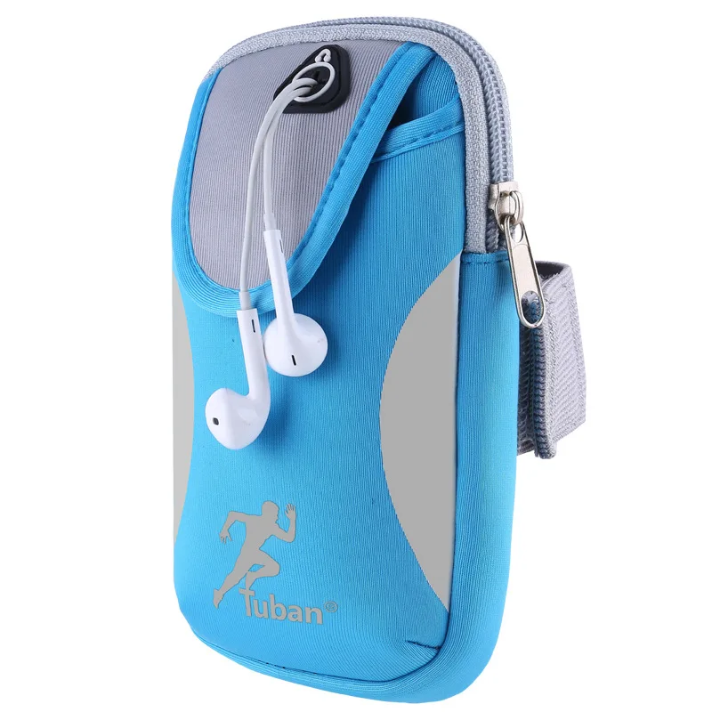 Многофункциональный открытый держатель для ключей для телефона с отверстием для наушников, мужская спортивная сумка для бега трусцой для iPhone X 8 7Plus 6s Изображение 4