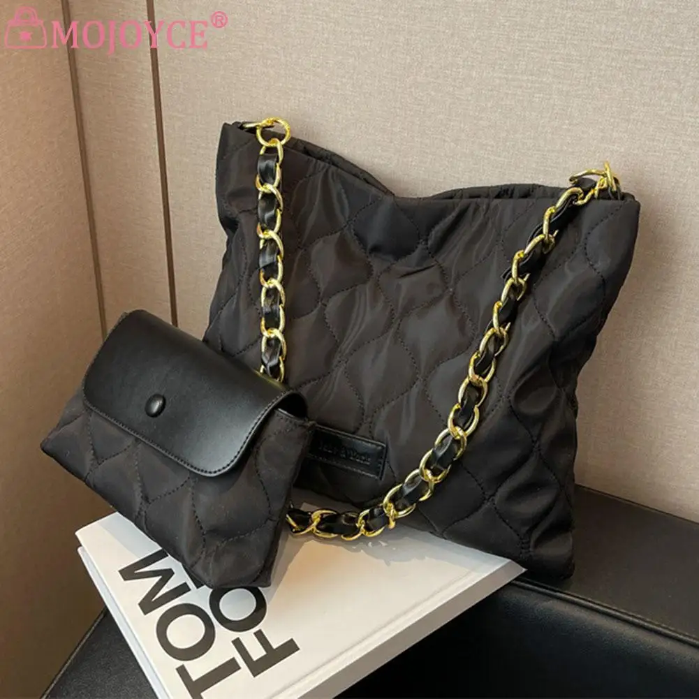 Женская сумка с верхней ручкой, водонепроницаемая сумка с ромбовидной решеткой, большая вместимость с кошельком, сумка-ранец с подходящим клатчем Изображение 1