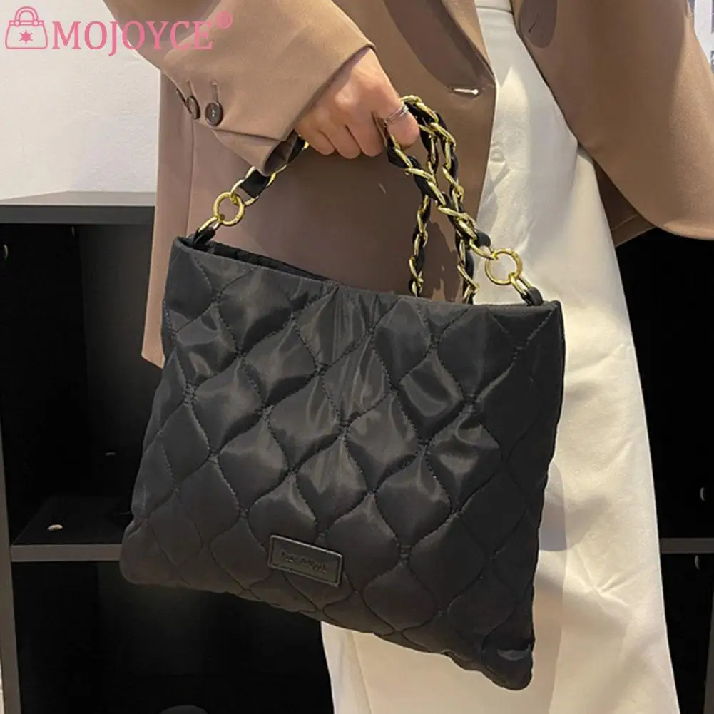 Женская сумка с верхней ручкой, водонепроницаемая сумка с ромбовидной решеткой, большая вместимость с кошельком, сумка-ранец с подходящим клатчем Изображение 4