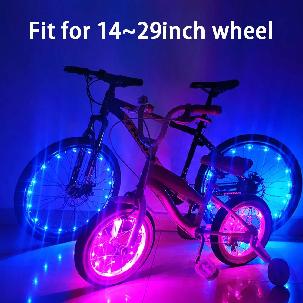 Красочные непромокаемые светодиодные фонари для велосипедных колес, передние и задние фонари со спицами, украшение для велоспорта, подсветка для шин, аксессуары для велосипедов Изображение 1