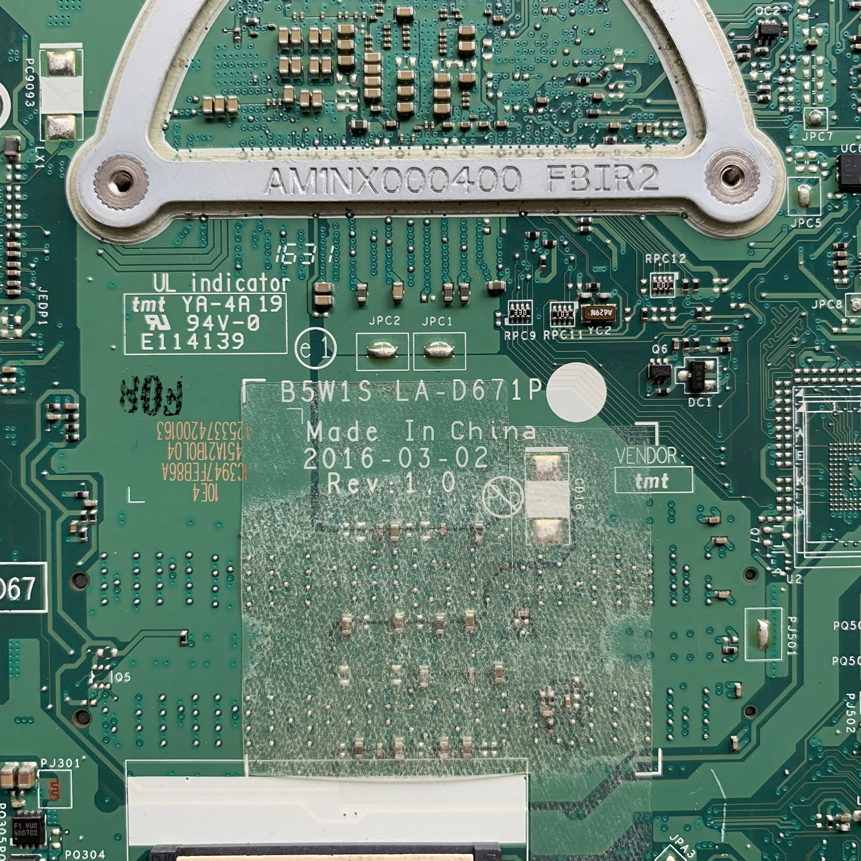 Восстановленная материнская плата для ноутбука ACER Aspire ES1-572 B5W1S LA-D671P NBGD011001 NB.GD011.001 SR2EU i3-6100U i3-6006U CPU DDR3L Изображение 2