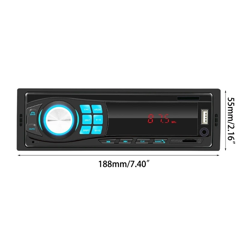 Автомобильная магнитола на приборной панели, магнитофон 1 Din, MP3-плеер, FM-стерео, вход USB-SD, AUX, ISO-порт, Bluetooth-совместимое радио. Изображение 5