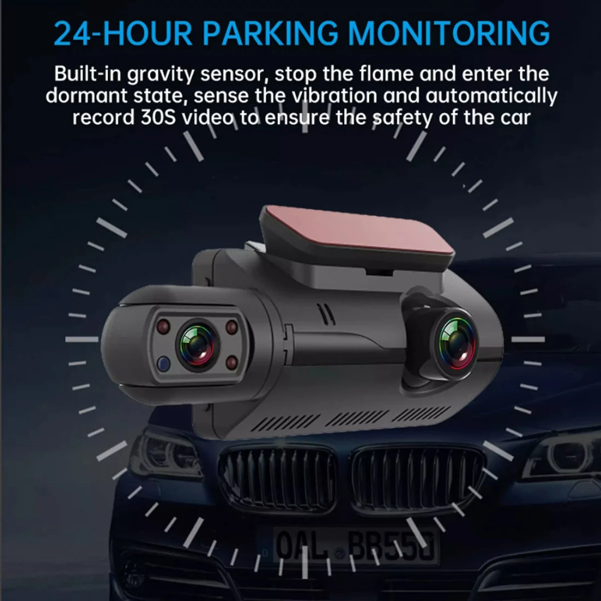 Видеорегистратор Mini 3 HD Dvr для вождения автомобиля, IPS 24-часовая парковочная HD-камера Изображение 1