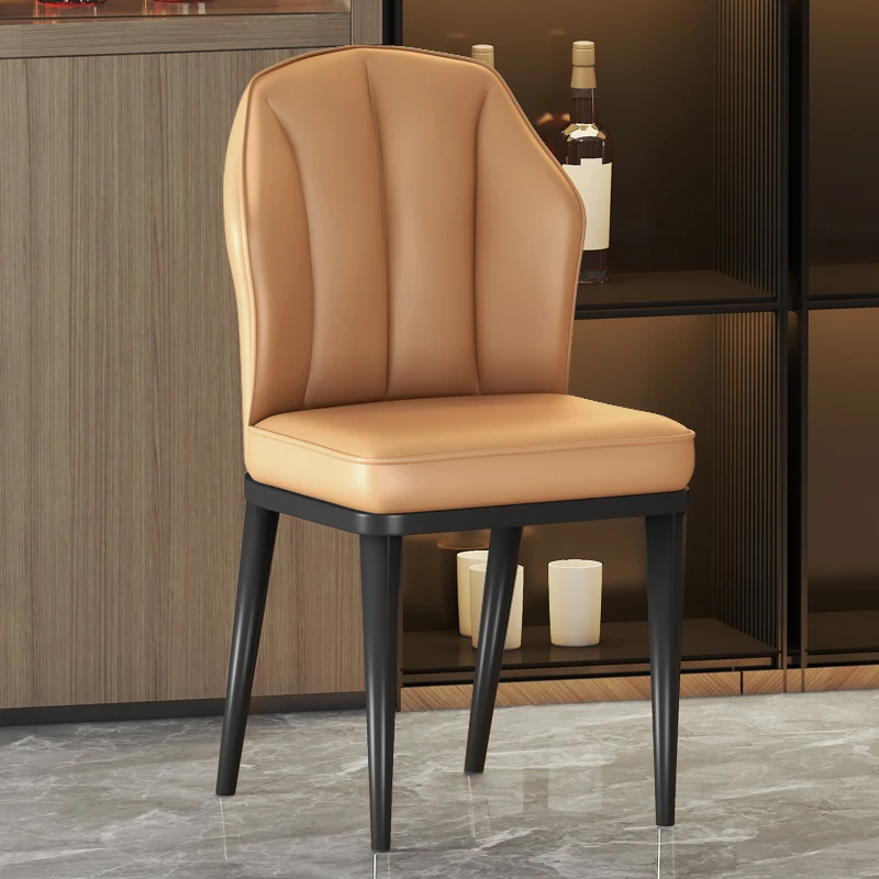Роскошные стулья для гостиной, Защита ножек для столовой, Поддержка спинки пола, Кожаные стулья в скандинавском стиле, мебель для дома для маникюра Изображение 0