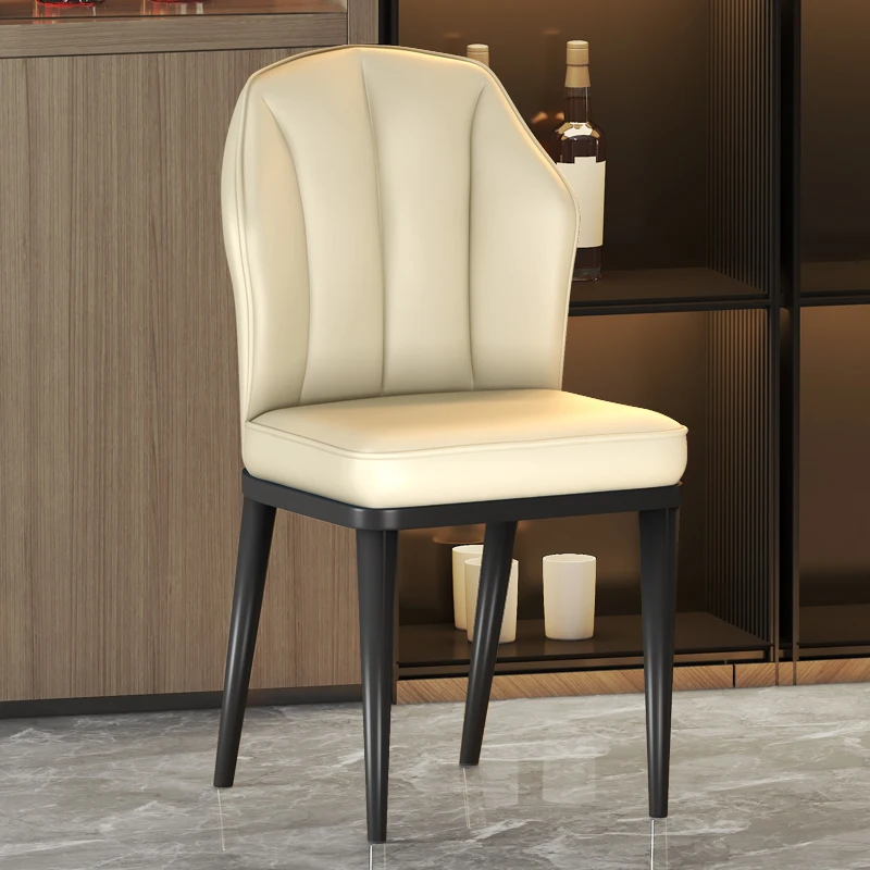 Роскошные стулья для гостиной, Защита ножек для столовой, Поддержка спинки пола, Кожаные стулья в скандинавском стиле, мебель для дома для маникюра Изображение 1