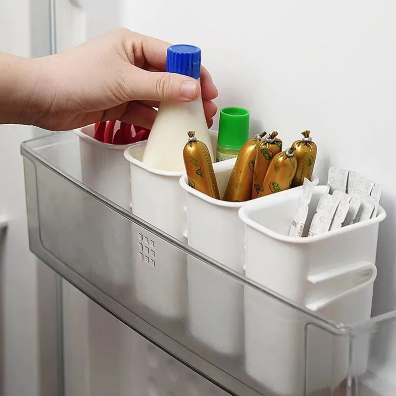 Ящик для хранения с боковой дверцей холодильника, бытовой Кухонный контейнер для сортировки продуктов, многофункциональная комбинированная коробка для хранения с пряжкой Изображение 0