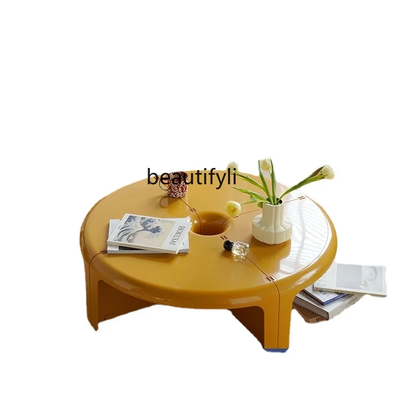 круглый чайный столик yj Nordic, Дизайнерский Креативный журнальный столик для маленькой квартиры, Съемный комбинированный приставной столик Изображение 0