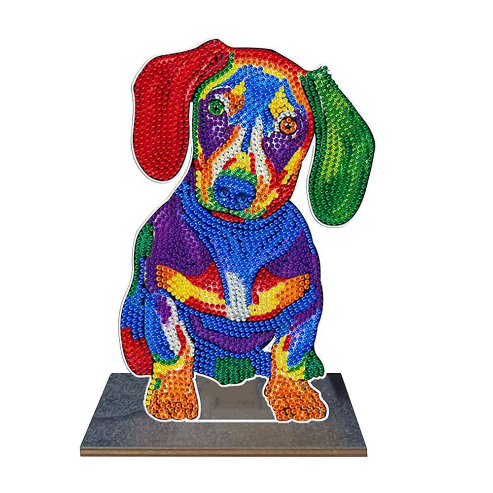 Новая 3D алмазная живопись своими руками, алмазная вышивка, деревянный настольный орнамент, сделай сам, набор мозаики для собак, декор для дома Изображение 4