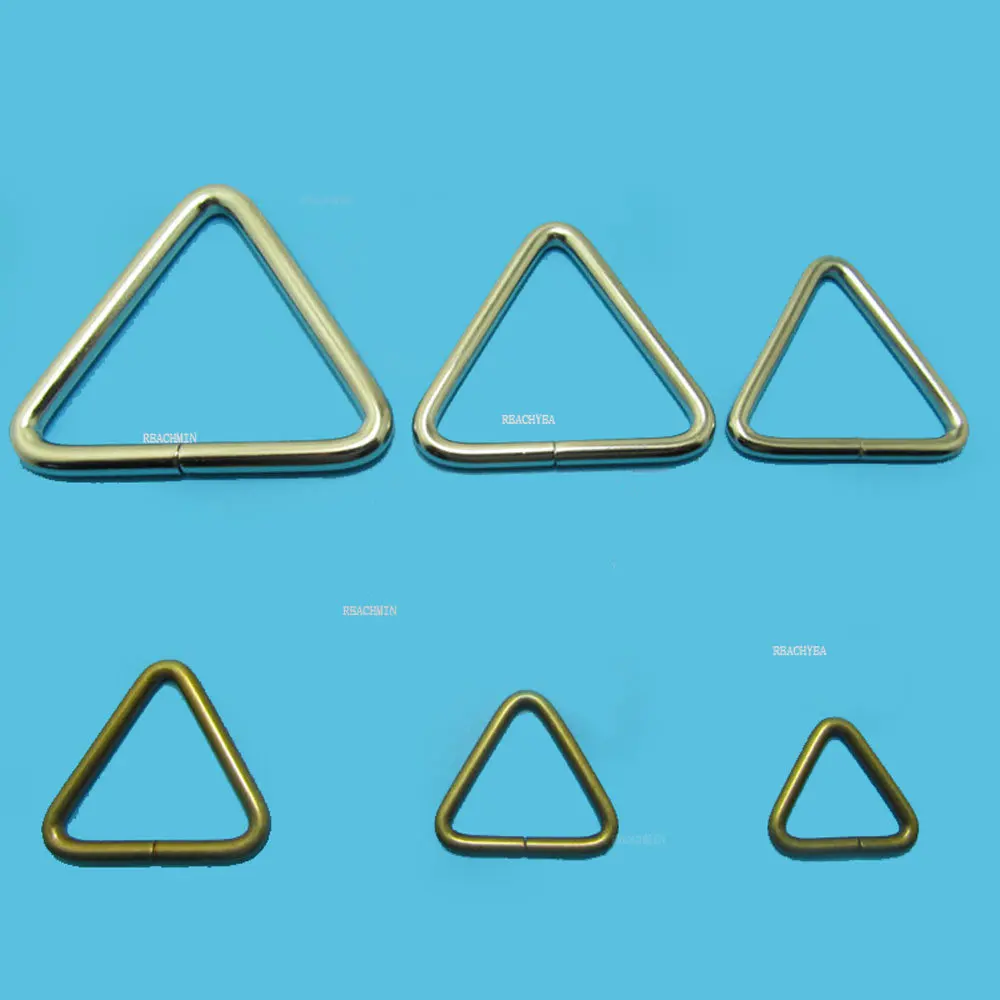 2шт Треугольные кольца для сумки с открытой петлей, Металлические пряжки, Фурнитура для тесьмы, 16 мм, 20 мм, 25 мм, 32 мм, 38 мм, 50 мм Изображение 1