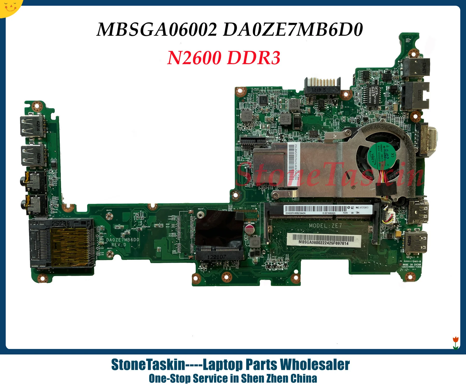 Высококачественная MBSGA06002 Для Acer Aspire One D270 ZE7 Материнская плата ноутбука Atom N2600 1,6 ГГц MB.SGA06.002 DA0ZE7MB6D0 Протестирована Изображение 0