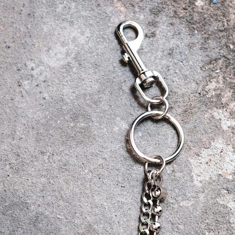 Мужская двойная металлическая цепочка для ключей, джинсовый кошелек, цепочка с кисточкой на талии, панк-брюки с крючком, брючный ремень, цепочка для украшений в стиле хип-хоп Изображение 2