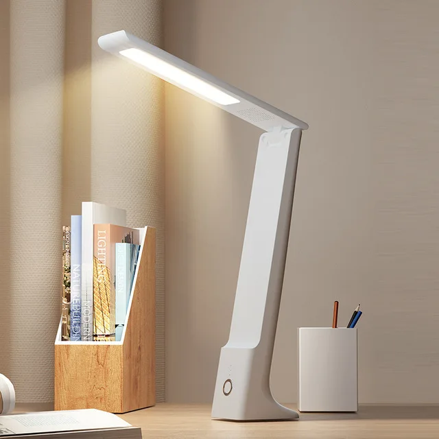 Перезаряжаемые настольные лампы, светодиодная настольная лампа, Складная домашняя Белая USB-лампа для учебы, чтения книг, защита глаз, настольная лампа, ночник Изображение 2