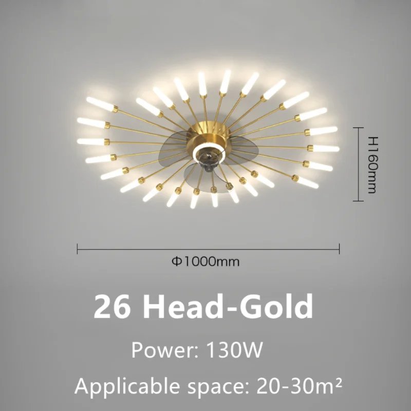 Подвесная светодиодная лампа Nordic Creative Современный потолочный вентилятор с регулируемой яркостью для гостиной, столовой, спальни и пульта дистанционного управления Изображение 5
