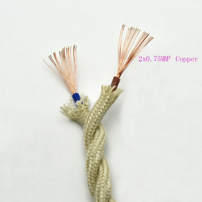 Разноцветный плетеный витой провод DIY Лампа Витой провод 2 × 0,75 Квадратный Шнур питания Edison Retro Изображение 0
