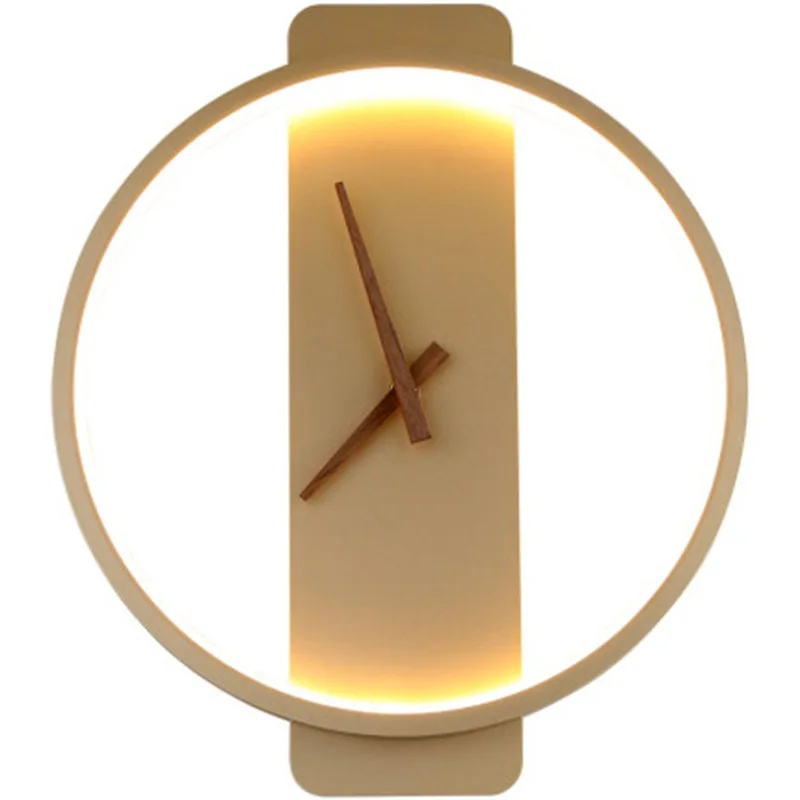 Прикроватные часы в скандинавском стиле для спальни, настенный светильник для гостиной, настенный светильник для коридора, настенные часы, лампа для домашнего декора Изображение 0