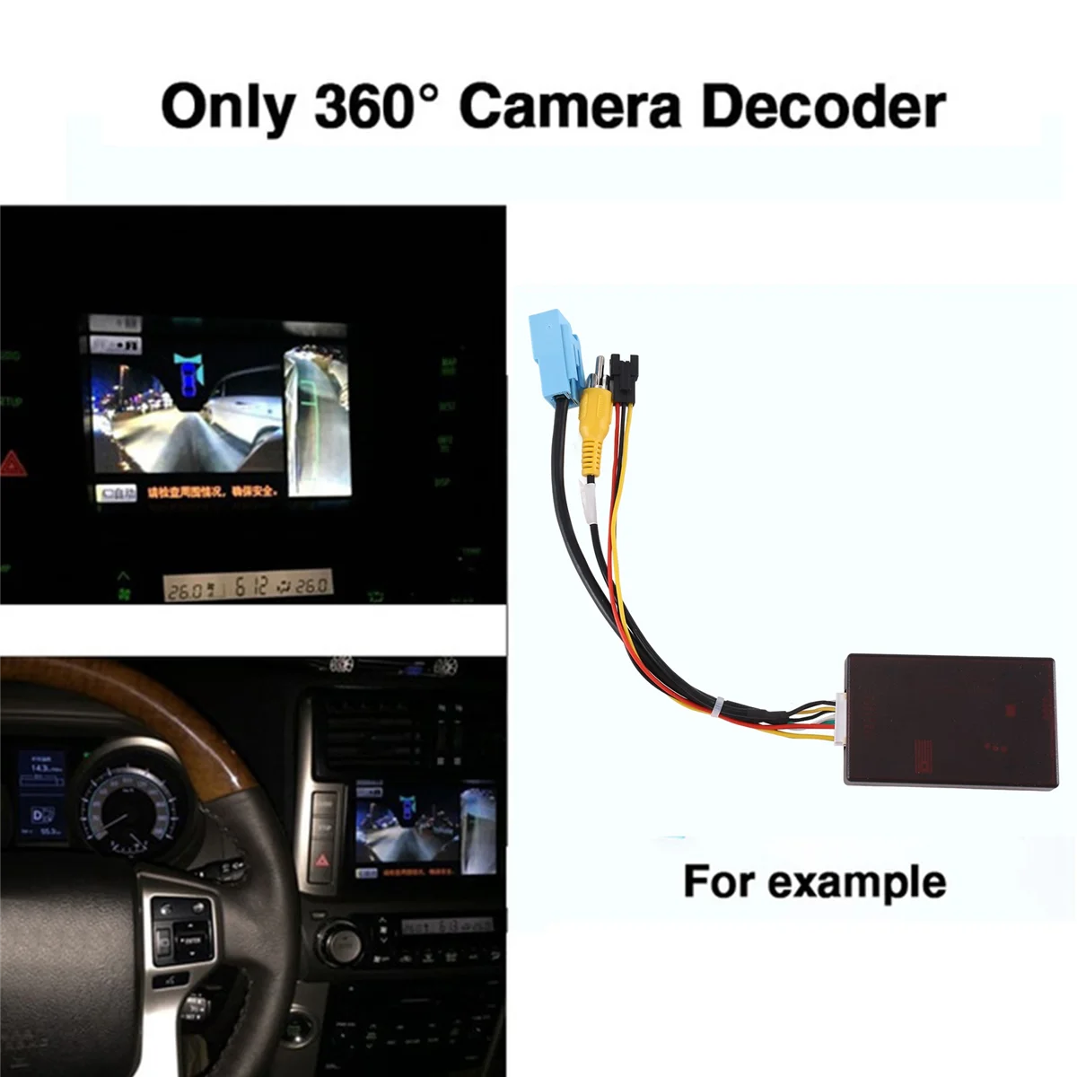 Автомобильный кабель LVDS-CVBS с панорамной камерой заднего вида 360, декодер Canbus Box для Toyota Prado Land Cruiser 150 Изображение 5