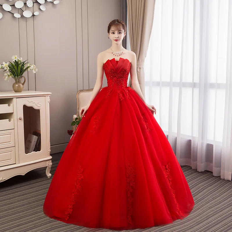 Свадебное Платье 2023 New Red Bride Princess Dream Bud Топ-труба Весна-Лето С Высокой Талией Для Беременных Женщин Изображение 0