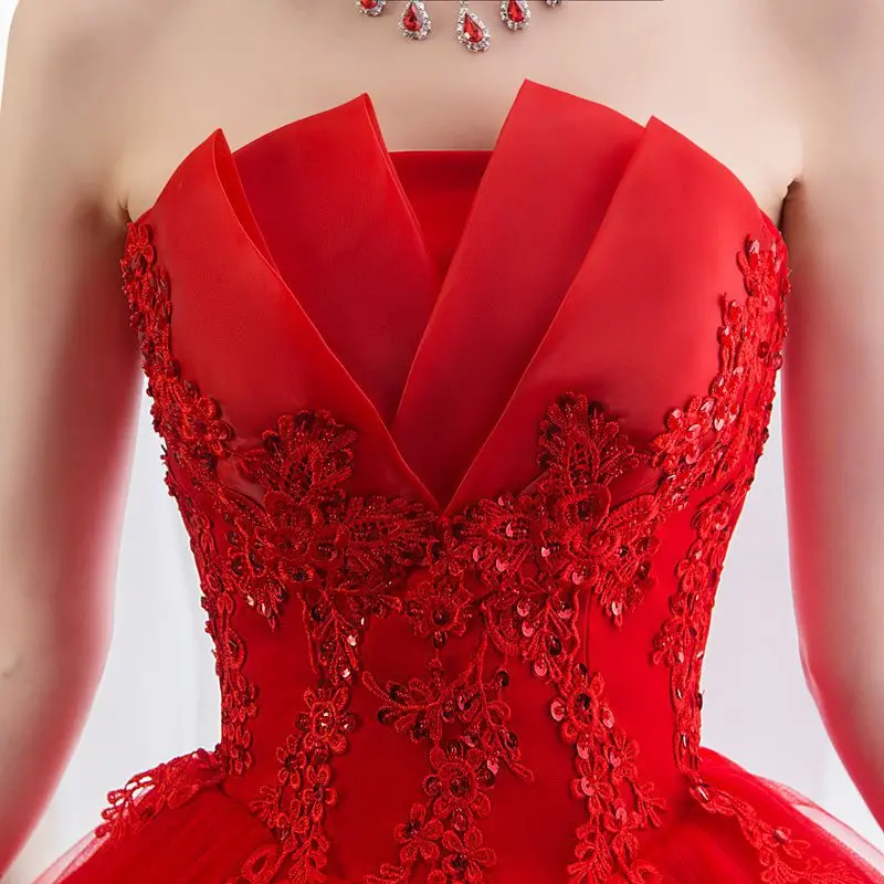 Свадебное Платье 2023 New Red Bride Princess Dream Bud Топ-труба Весна-Лето С Высокой Талией Для Беременных Женщин Изображение 2