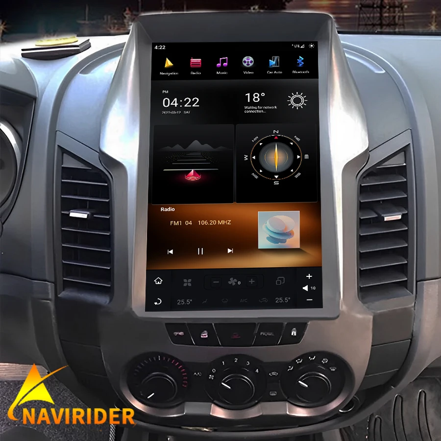 12-дюймовый экран Android 11 Tesla для Ford Ranger Raptor 150 Пикап 2012 2013 Автомобильный радиоприемник Мультимедийный стереовидеоплеер GPS Carplay Изображение 0