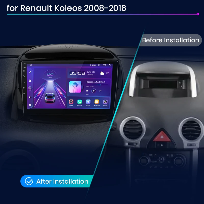 Junsun V1 pro AI Voice 2 din Android Авторадио для Renault Koleos 2008-2016 Автомобильный Радиоприемник Мультимедиа GPS Трек Carplay 2din dvd Изображение 1