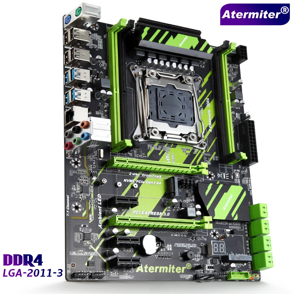 Материнская плата Atermiter X99 D4 DDR4 в комплекте с процессором Xeon E5 2666 V3 LGA2011-3 2шт X 8 ГБ = 16 ГБ 3200 МГц Оперативной памяти DDR4 PC4 REG ECC Изображение 1