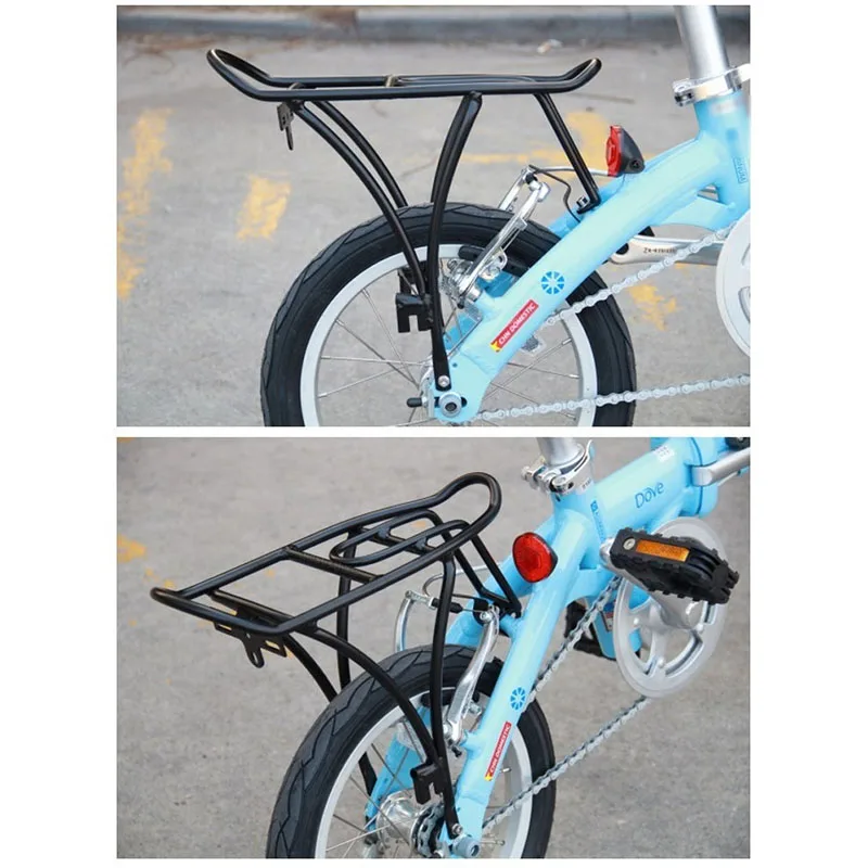 14-дюймовые складные велосипедные задние стойки для Dahon bya412, задняя полка из алюминиевого сплава, задняя стойка для велосипеда, V-образный тормоз Изображение 2
