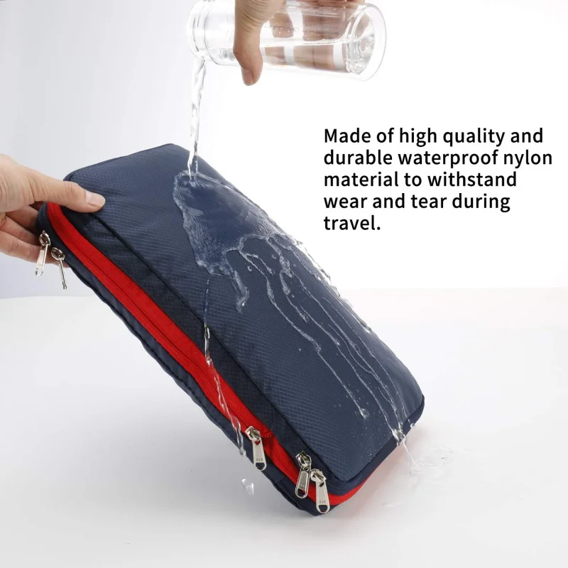 Нейлоновые дорожные компрессионные упаковочные кубики, двухслойный переносной чехол на молнии, водонепроницаемые сумки для хранения одежды, обуви, чемоданов Изображение 3
